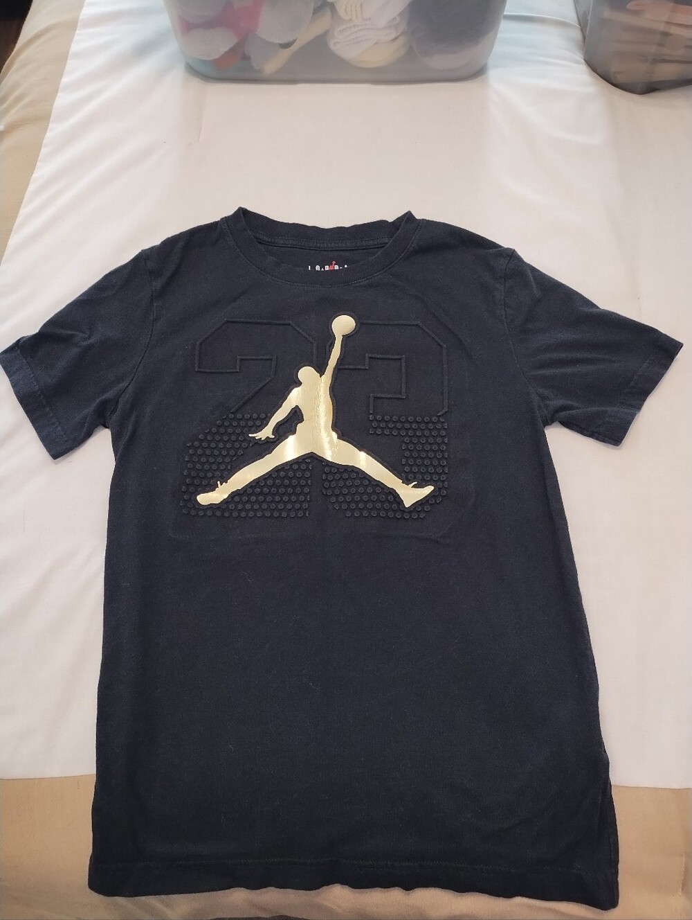 5/$25 Jordan Boys' Black Tee with Gold Jumpman Logo